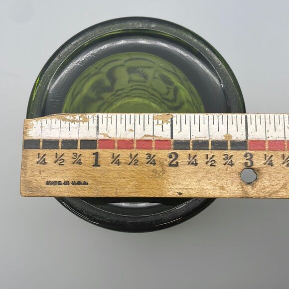 MCM Indiana Glass Vase Pressed Grape Pattern Avocado 1970s - Picture 14 of 16